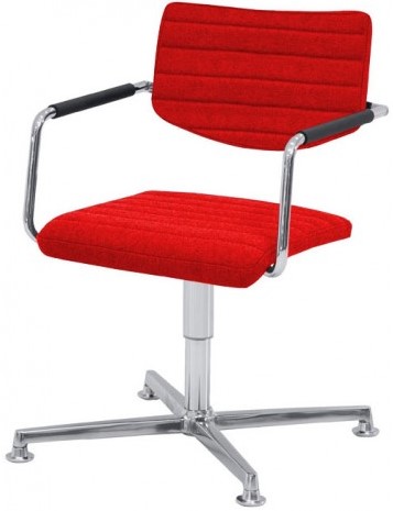 Stoel Alfa gestoffeerd in padding met lage rug en 4-teens kruisvoet-2