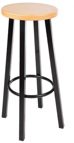 BARKRUK ECORO MET HOUTEN ZITTING EN ZWART ONDERSTEL