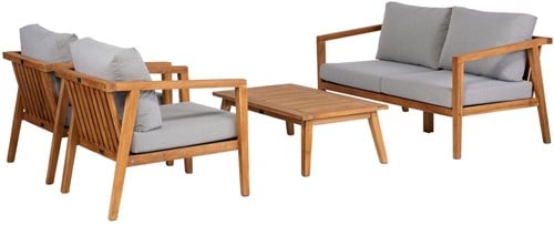 Lucca Coffee Tuinset Teak Incl Kussens