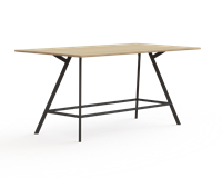 Bridge vergadertafel rechthoek 110 cm hoog met voetensteun