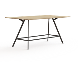 Bridge vergadertafel rechthoek 110 cm hoog met voetensteun