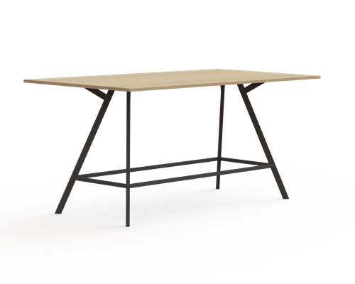 Bridge vergadertafel rechthoek 110 cm hoog met voetensteun