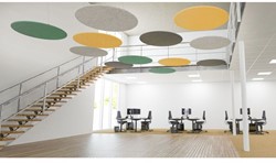 Geluidsabsorberende ronde PET-vilt plafondpanelen 18mm dik Geel, Petrol-groen, Lichtgrijs, Donkergrijs 120cm