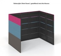 Buitenzijde Silent Room L gestoffeerd met drie kleuren