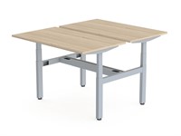 Bureau_flex_zit_sta_verstelbaar_dubbel_duo_alu_met_blad