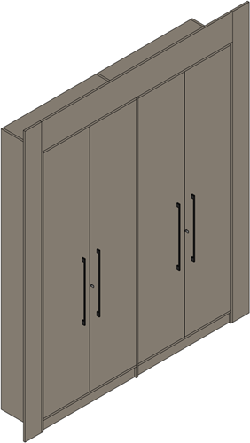 Maatwerk kastenwand draaideuren - N2 Cubanit Grey - 2350 x 2820 x 500 mm (LxHxD)
