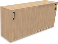 Schuifdeurkast Choice 72 cm hoog - 160 x 40 cm  - Wit verzonken handgreep - D2 - Amber Eiken - D1 - Wit Eiken