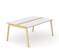 Vergadertafel Nova Wood met kabel doorvoer - houten frame-3