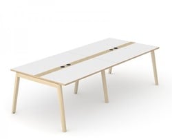 Vergadertafel Nova Wood met stopcontacten - houten frame
