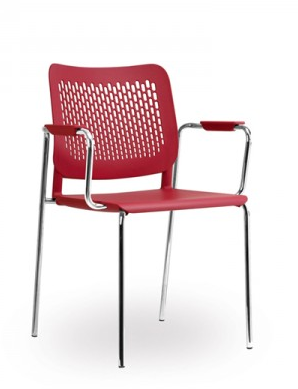 Stoel Wait kunststof zitting met verchroomd frame incl. armleggers
