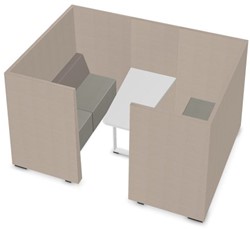 Akoestische Box Met Tafel En Twee Banken 