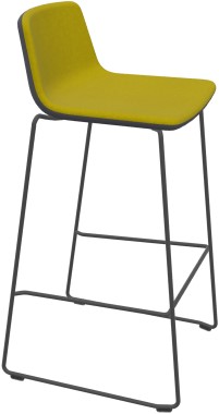 Hoge Stoel TWIST&SIT Stalen Frame Zwart - Klemmen voor harde vloer - A - Black - Step Donker geel melange en RNN Zwart