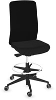Hoge bureaustoel Wind met gestoffeerde hoge rug zonder armleuningen - hoogte verstelbaar 62,5-87 cm