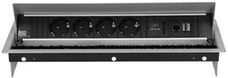 Inbouw Stekkerdoos Bachmann Coni 4x 230V RA + 2x USB chrgr (mod) + 1x Cat6U + 1x HDMI b/b