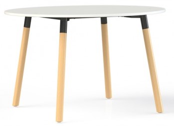 Corner tafel rond houten poten