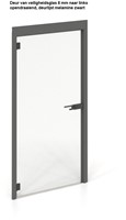 Deur van veiligheidsglas 8 mm naar links opendraaiend deurlijst melamine zwart Silent Room S