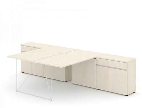 Duo bureau Air 160 cm met draaideurkast 