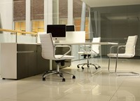 Duo bureau Air 200 cm met draaideurkast -2