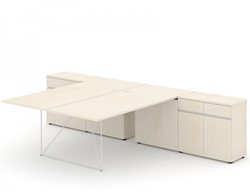 Duo bureau Air 200 cm met draaideurkast 