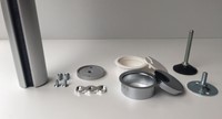 Kabelzuil plafond vloer montage Aluminium grijs Ø50mm 3m-2