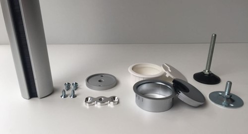Kabelzuil plafond vloer montage Aluminium grijs Ø50mm 3m-2