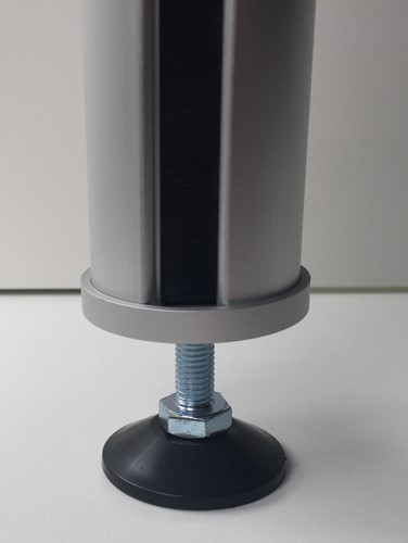 Kabelzuil plafond vloer montage Aluminium grijs Ø50mm 3m-3