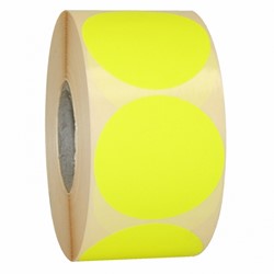 ETIKET ROND FLUOR GEEL 50MM ROL 1000 ETIKETTEN