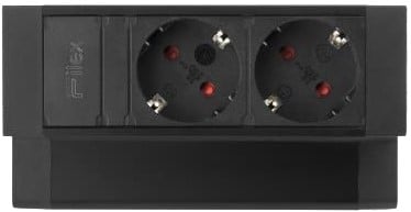 Opbouw stekkerdoos Power Desk UP2.0 2x230V (zwart)