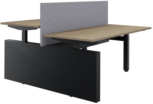 Elektrisch zit sta duo bureau Flex met enkele zijwang
