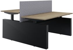 Elektrisch zit sta duo bureau Flex met zijwangen