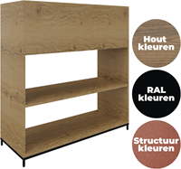 Plantenkast 3 OH op metalen 4-poots sokkel 124 hg x 43 dp 2-vaks volledig open