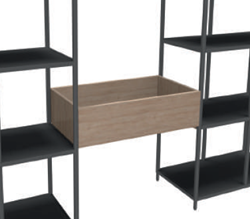 Flexwall tussenhangende plantenbak 18x75,8 open bak tussen frame