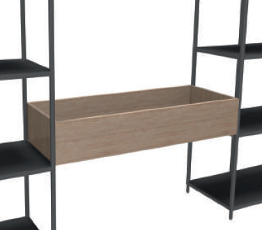 Flexwall tussenhangende plantenbak 18x114,8 open bak tussen frame