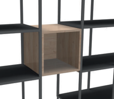 Flexwall tussenhangend opbergelement 36x36 1-vak met dichte achterzijde