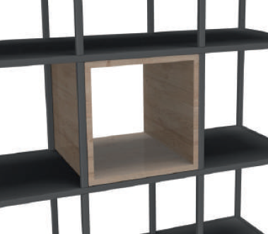 Flexwall inbouw opbergelement 36x36 1-vak volledig open