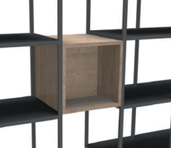 Flexwall tussenhangend opbergelement 36x36 1-vak met tussenschot
