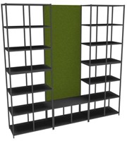 Flexwall akoestisch paneel 197 hoog, geschikt voor een vakkenkast opstelling van 6 OH 