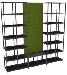 Flexwall akoestisch paneel 197 hoog, geschikt voor een vakkenkast opstelling van 6 OH 