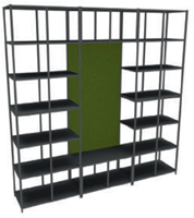 Flexwall akoestisch paneel 155 hoog, geschikt voor een vakkenkast opstelling van 6 OH 