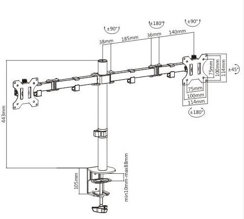 Monitorarm Focus Zwart-3