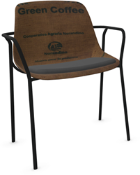 Stoel Vepa Hemp Coffee met zitkussen en armleuningen