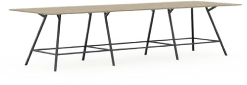 Bridge vergadertafel groot 110 cm hoog met voetensteun