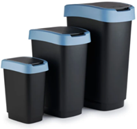 Afvalemmer TWIST Zwart/Horizon blauw 10 liter-3