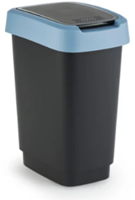Afvalemmer TWIST Zwart/Horizon blauw 10 liter