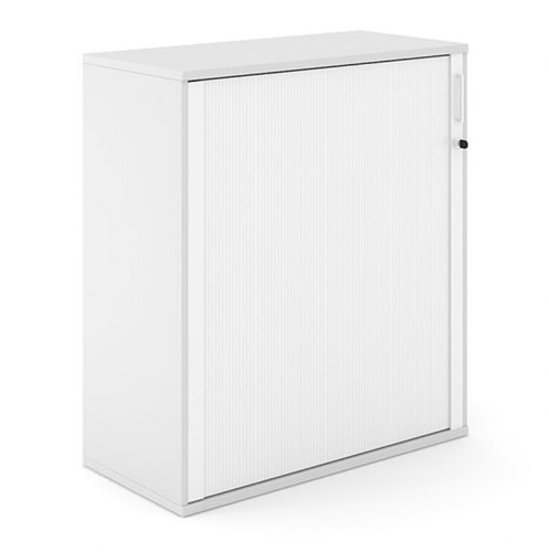 Houten Roldeurkast Uni Plus 112 cm hoog wit met witte deuren