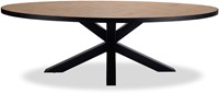 Robuuste ovale tafel met matrix poot 240x120cm - Zwarte rand