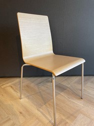 Lage stoel Moon houten kuip met 4-poots frame
