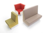 Aura Cafe L180cm- 3-zits hoog compleet gestoffeerd prijs vanaf-2