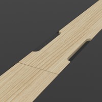 Vergadertafel Nova Wood met kabel doorvoer - houten frame-3