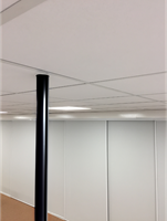 Kabelzuil plafond vloer montage Zwart gelakt RAL9005 -Ø50mm 3m